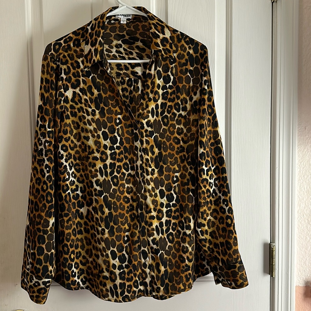 Express leopard portofino shirt